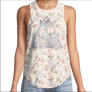 Chaser Def Leppard Floral Tank Top